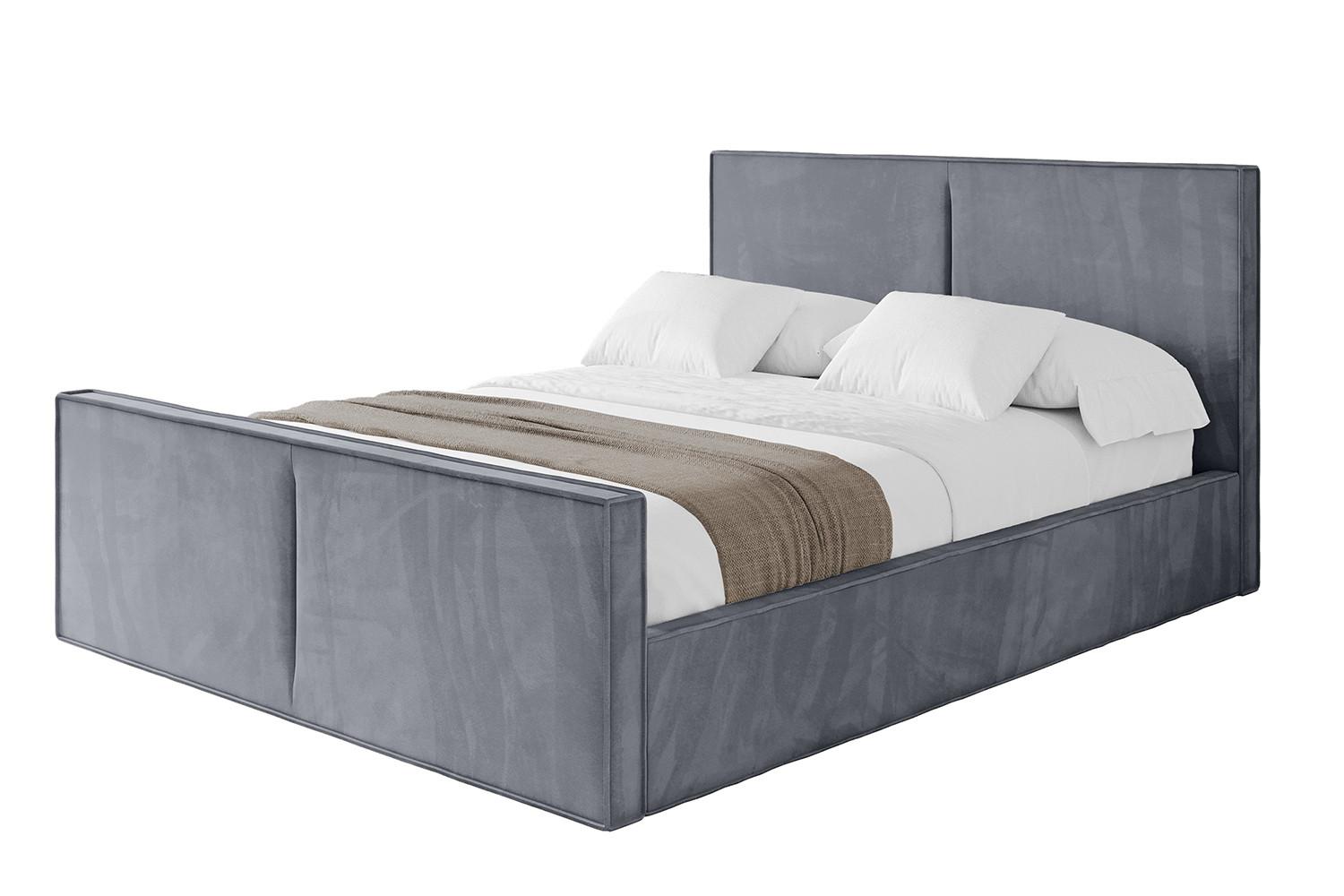POLSTERBETT mit Bettkasten, Fußteil und Lattenrost, Boxbett ohne Matratze - EMMI-Z 180x200 Grau - Grau, Holzwerkstoff/Textil (180/200cm) - ALTDECOR
