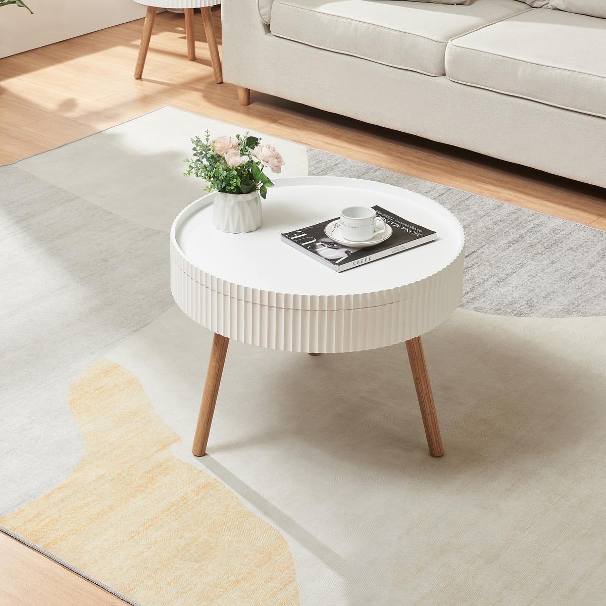 COUCHTISCH Bongard II 60/45 cm - Weiß/Braun, Holz/Holzwerkstoff (60/60/45cm) - [en.casa]