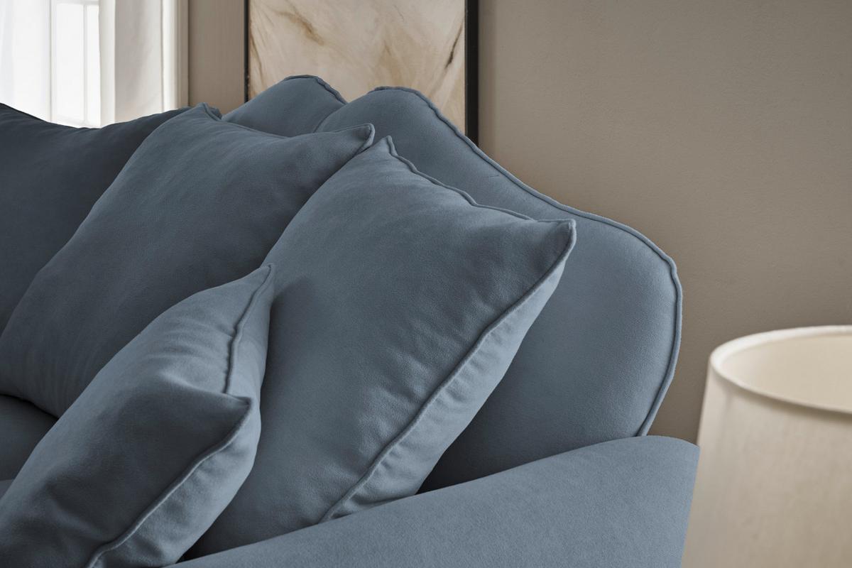 SOFA blau Landhaus, Couch 2-Sitzer 170 cm - Blau, Holz/Textil (170/95/100cm) - Furn.Design