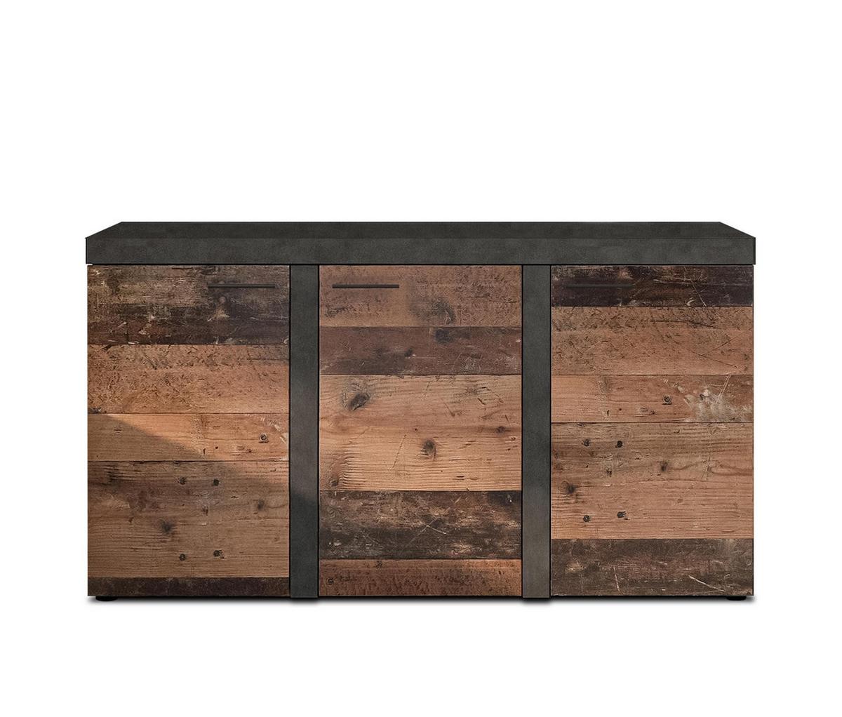 SIDEBOARD Spacoro 3D Matera, Old Style 148,8/82/40,3 cm – Wohnzimmer Kommode Modern - Dunkelgrau/Bronzefarben, Holzwerkstoff/Kunststoff (149/82/40cm) - AX Living