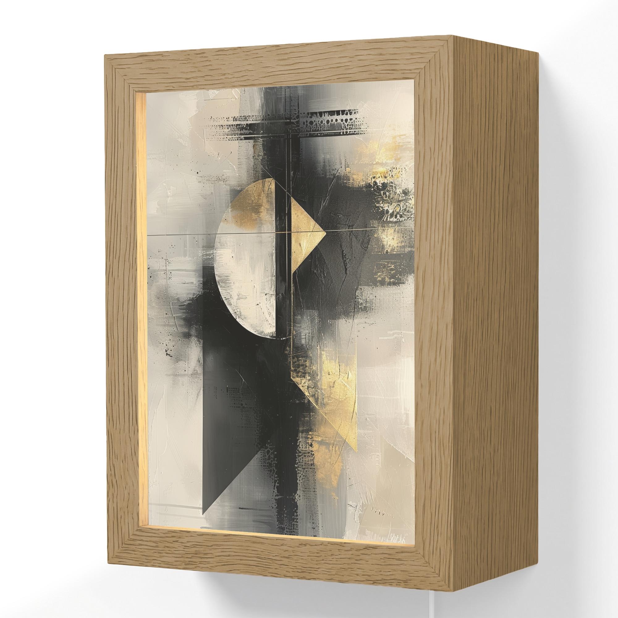 WANDLEUCHTE Abstrakt - Schwarz - Farbe - Modern 15x20 cm - Grau, Holzwerkstoff (15/20/8cm) - OnlyWow