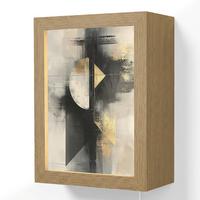 WANDLEUCHTE Abstrakt - Schwarz - Farbe - Modern 15x20 cm - Grau, Holzwerkstoff (15/20/8cm) - OnlyWow