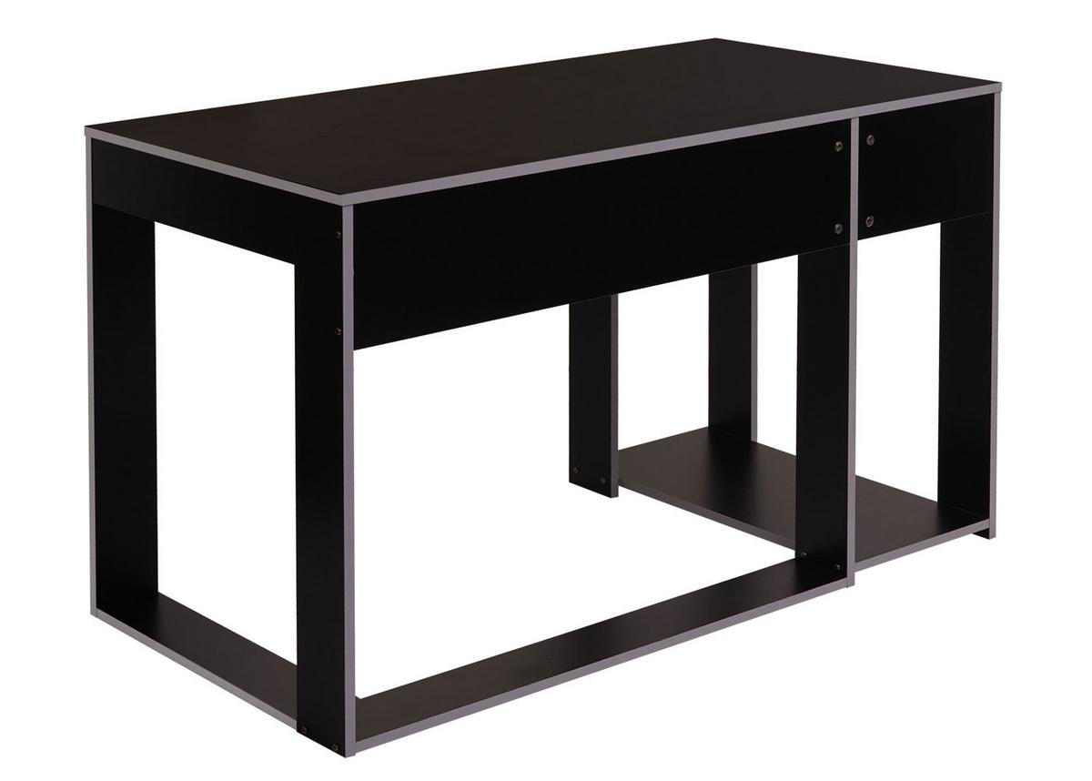 SCHREIBTISCH rechteck Schwarz, Grau - Schwarz/Grau, Holzwerkstoff (60/120/76cm) - MCW