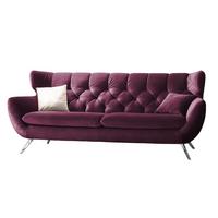 SOFA CHARME Violett Velvet - Violett/Silberfarben, Textil/Metall (175/94/95cm) - KAWOLA