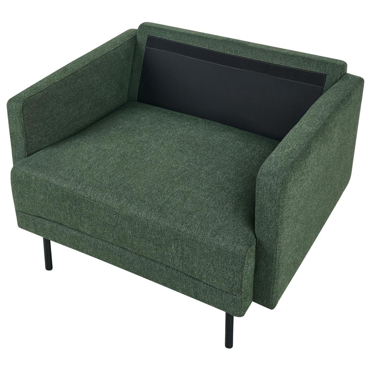 SESSEL Stoff Dunkelgrün Breda - Schwarz/Grün, Textil (100/85/85cm) - Beliani