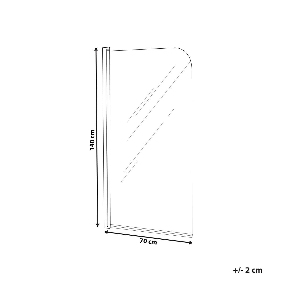 BADEWANNENAUFSATZ 140/70 cm Schwarz Lapan - Transparent, Glas (70/140cm) - Beliani
