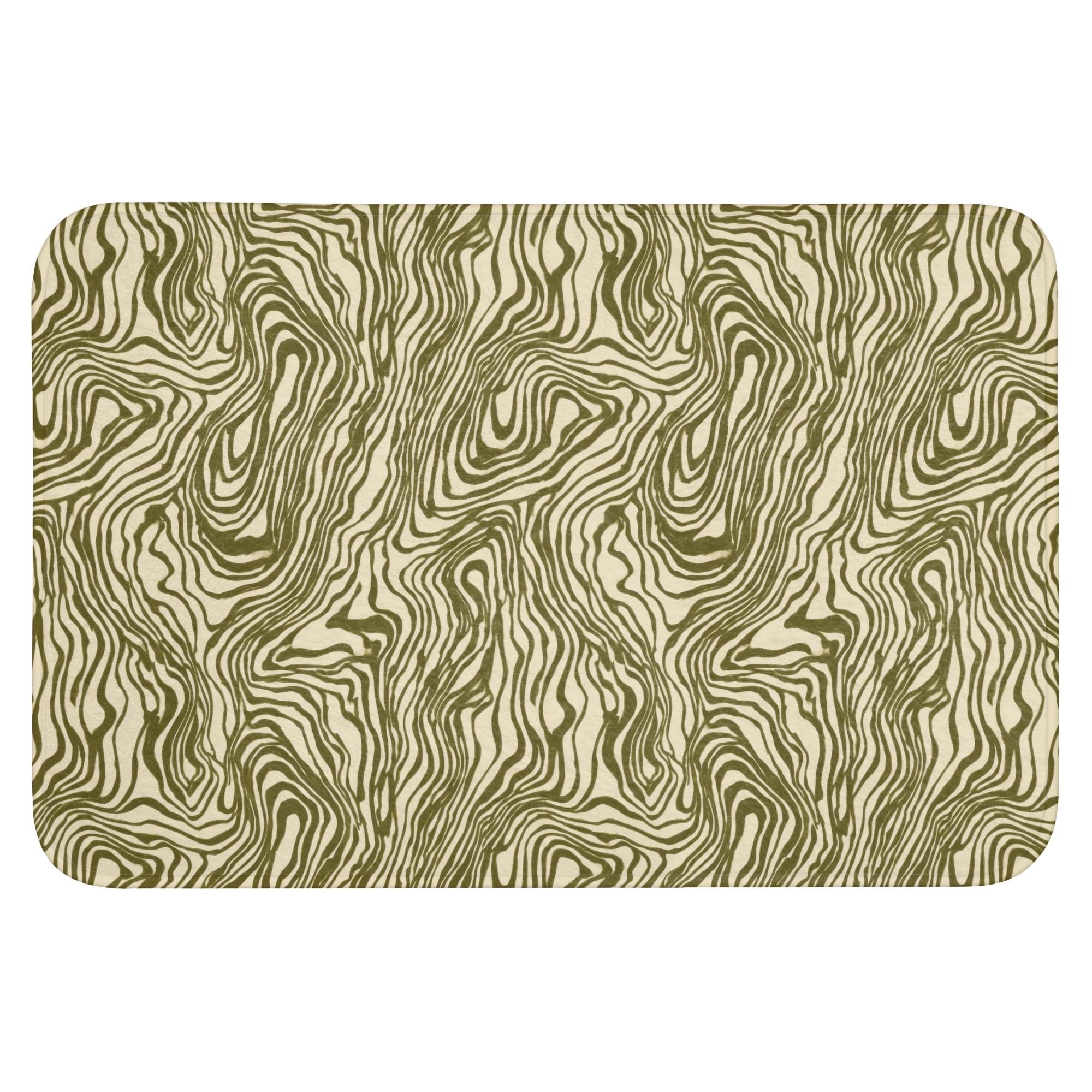 BADEMATTE Abstrakt - Marmor - Grün Badvorleger 90x60 cm - Dunkelgrün, Textil (90/60cm) - OnlyWow