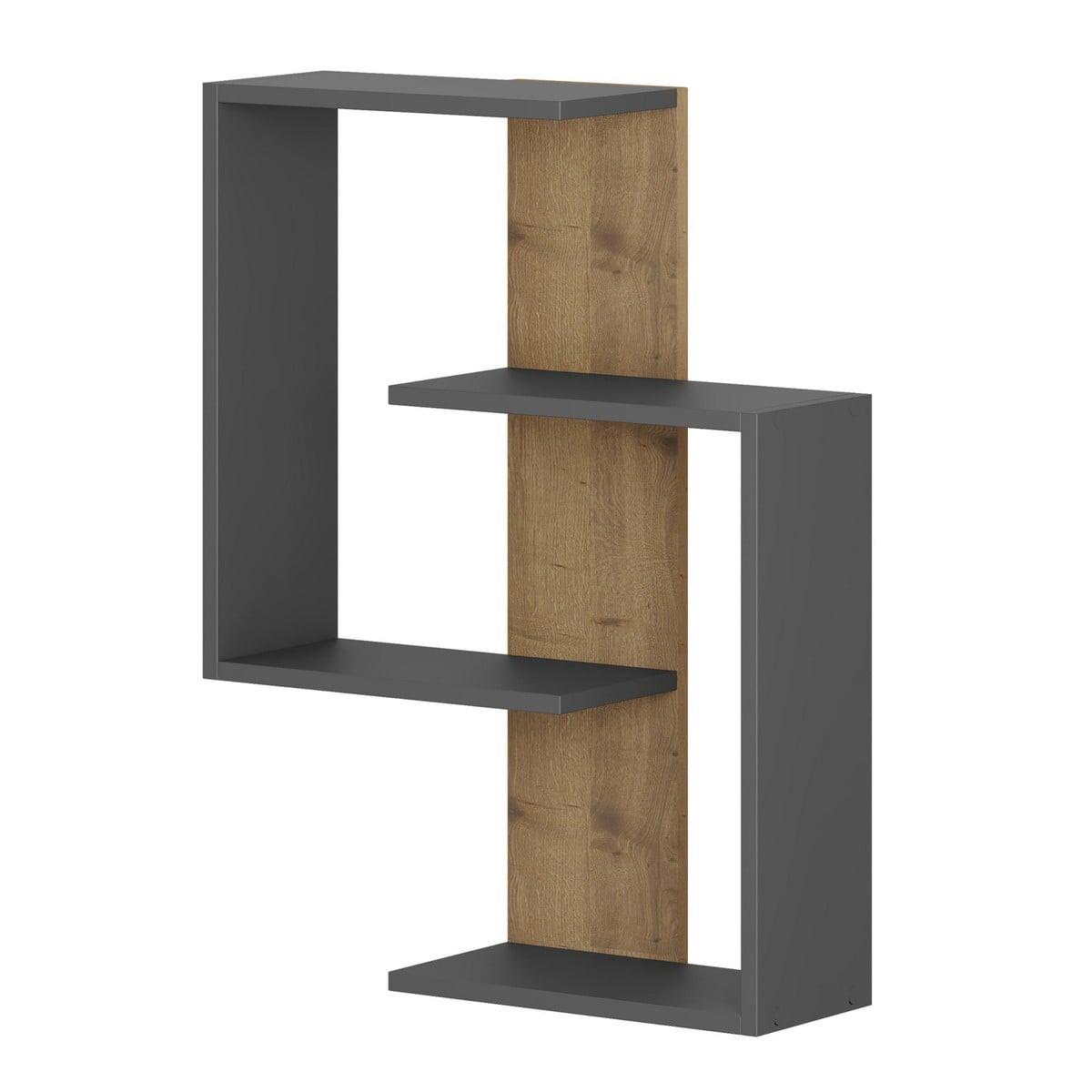 WANDREGAL in Eiche-Dekor und Anthrazitgrau 64/22/85 cm - Anthrazit, Holzwerkstoff (22/85/12cm) - Calicosy