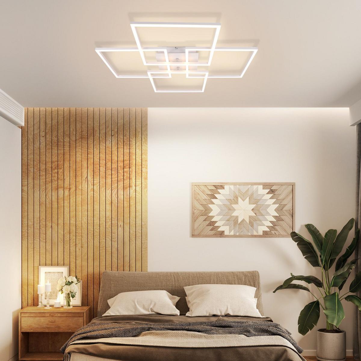 LED-DECKENLEUCHTE Gallegos 72.4/72.4/7.3 cm - Weiß, Metall (72.4/72.4/7.3cm) - Nettlife