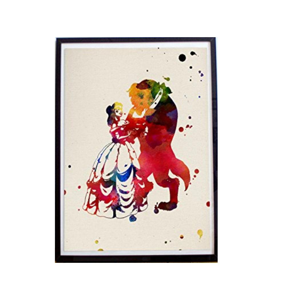 POSTER Die Schöne Und Das Biest A4 Schwarzer Rahmen - Schwarz, Papier (29.7/5/21cm) - Nacnic