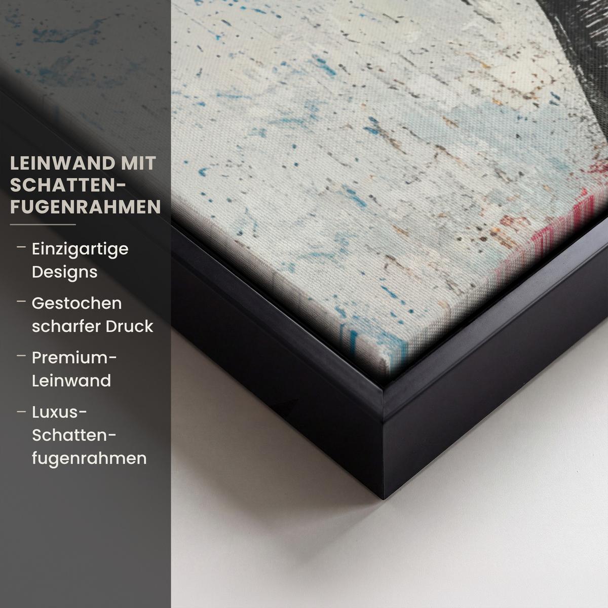 LEINWAND Bilder mit Rahmen - Hände - Herz - Straßenkunst - Graffiti - 50x50 - Multicolor, Textil (50/50cm) - MuchoWow