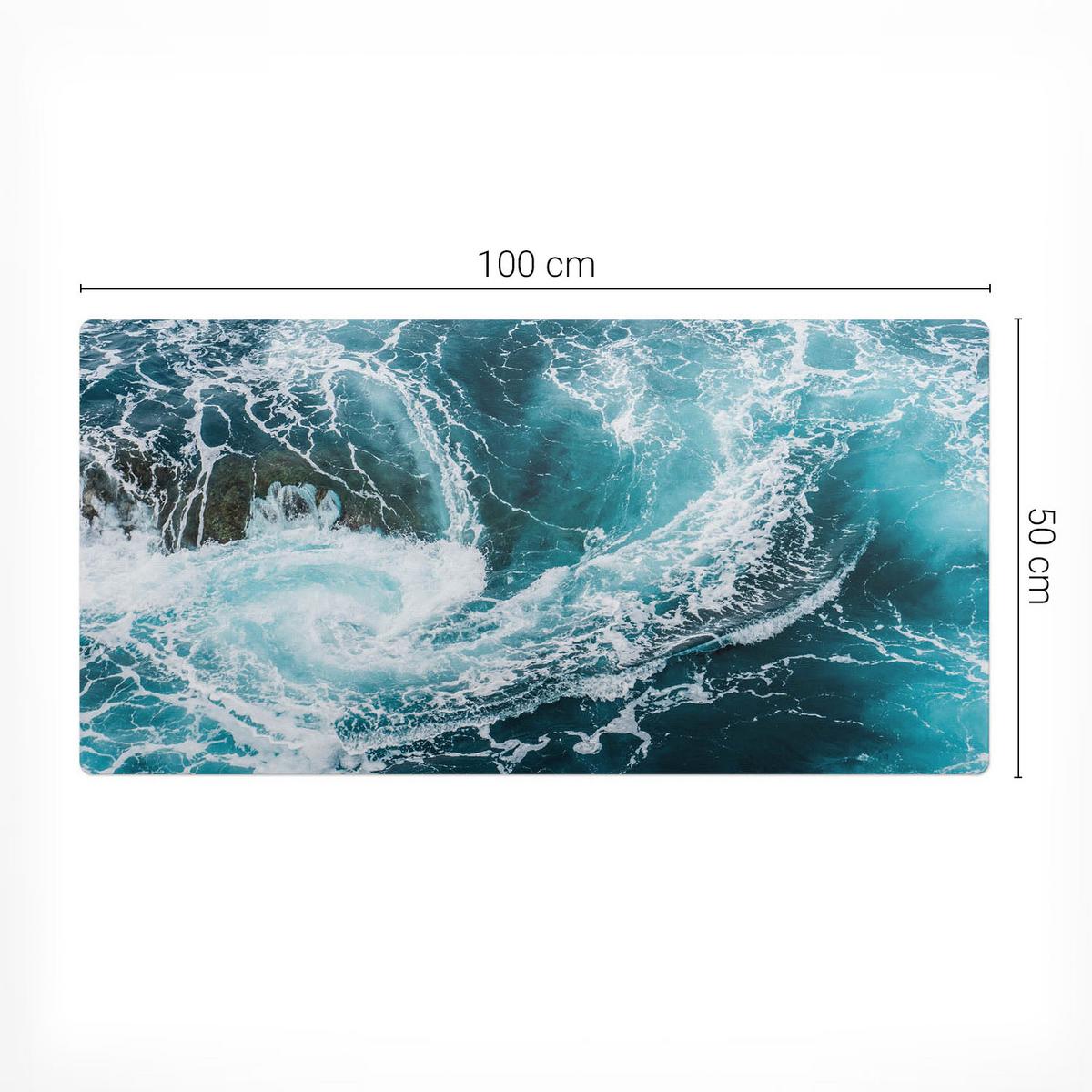 SCHREIBTISCHUNTERLAGE 100x50 cm Blau - Blau, Kunststoff (100/50/1.6cm) - Wallfluent