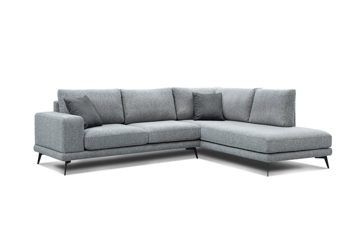 ECKSOFA MEDIOLANE 5-Sitzer, silberfarben - Silberfarben, Holzwerkstoff/Textil (282/219cm) - Wozimo