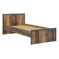 BETT 90/200 Paul Holz und Grau - Grau, Holzwerkstoff (90/200cm) - Petits-meubles