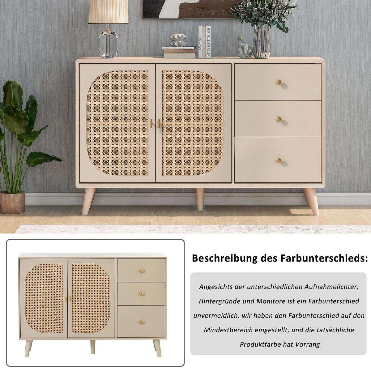 SIDEBOARD Cremeweiß 120/40/82,5 cm - Creme, Holzwerkstoff (40/83/120cm) - Urban Meuble