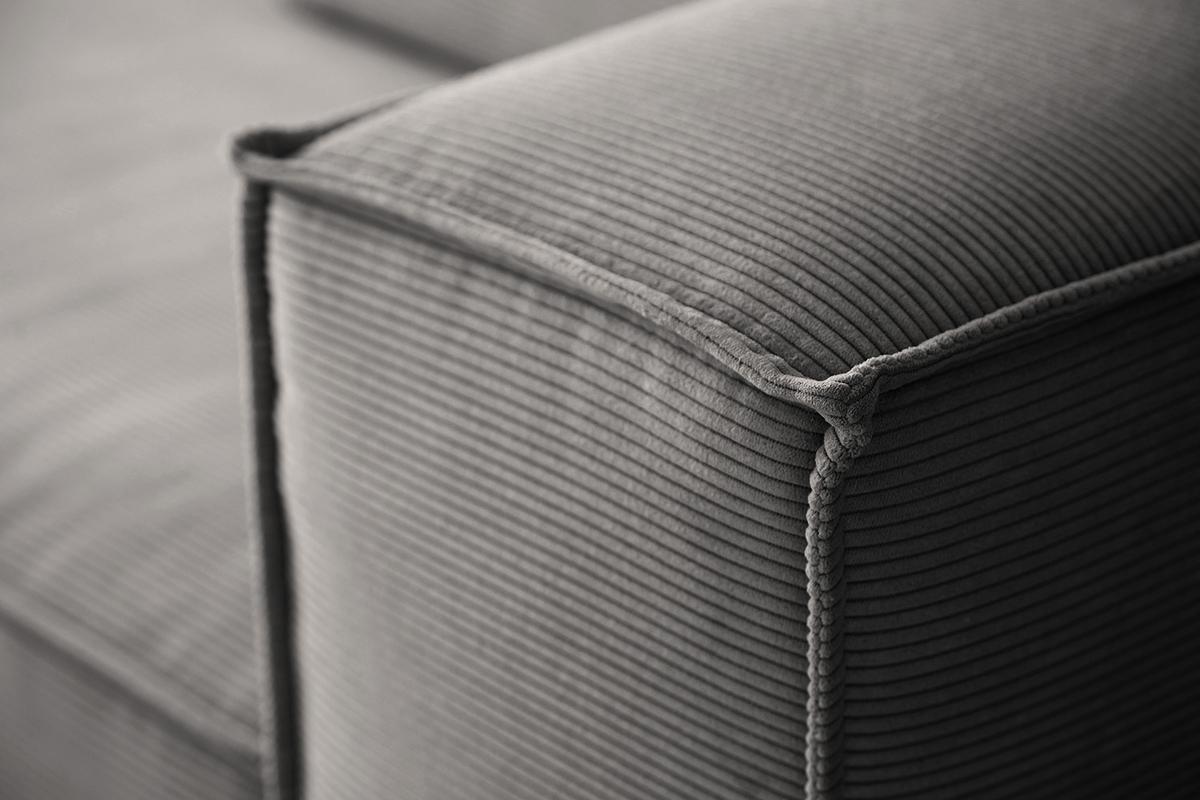 SOFA CARMO Anthrazit Cord - Anthrazit/Schwarz, Kunststoff/Textil (306/68/118cm) - KAWOLA