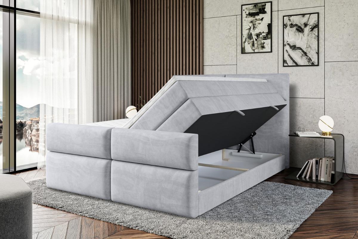 BOXSPRINGBETT BOXI3-Z KING - 140x200 - H3/H4 - Hellgrau - Hellgrau, Holzwerkstoff (140/200cm) - ALTDECOR