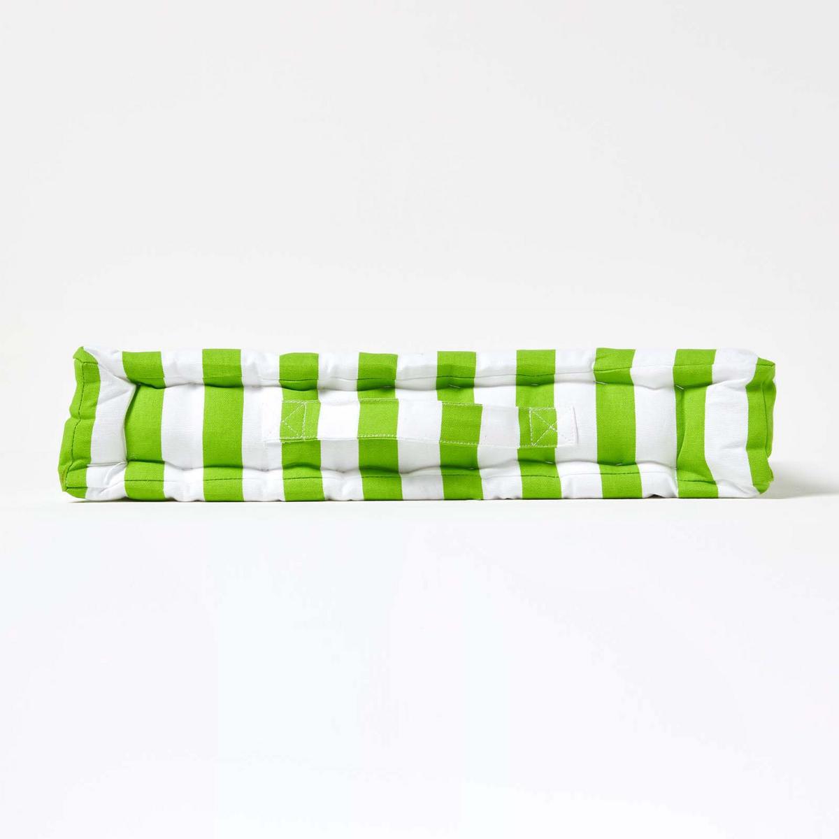 SITZKISSEN grün-weiß gestreift 50/50/10 cm - Grün, Textil (50/50/10cm) - Homescapes