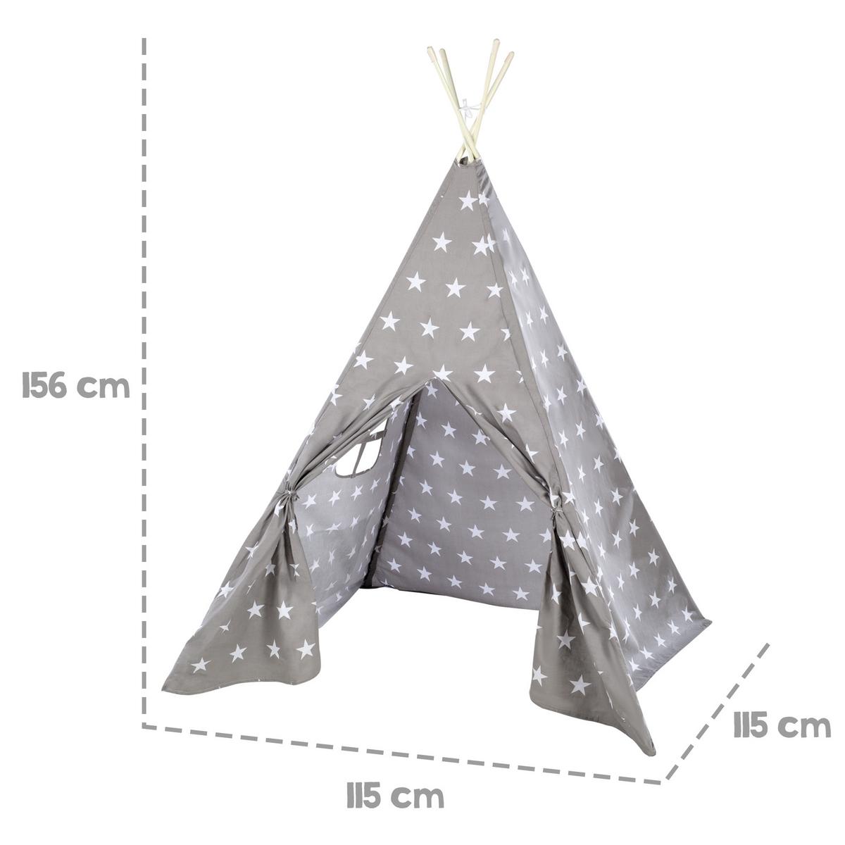 SPIELZELT 'Sterne' - Grau, Textil (115/156/115cm) - Roba