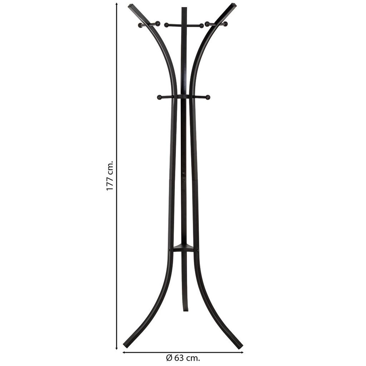 GARDEROBE aus metall 177x63x51cm - Schwarz, Metall (177/51/63cm) - Wanderlust