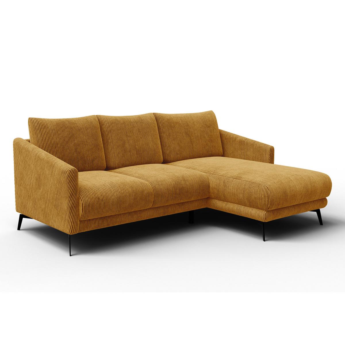 ECKSOFA VILT 3-Sitzer, safran - Gelb/Schwarz, Holzwerkstoff/Textil (221/156cm) - Wozimo