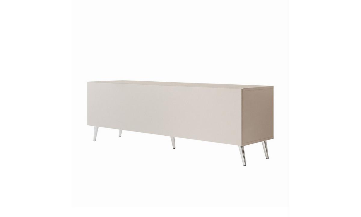 TV-SCHRANK COLGANTE 150/40/49 cm schräge chromfarbene Füße mit LED-Beleuchtung Kaschmir - Kaschmir/Chromfarben, Holzwerkstoff (150/49/40cm) - Lookway