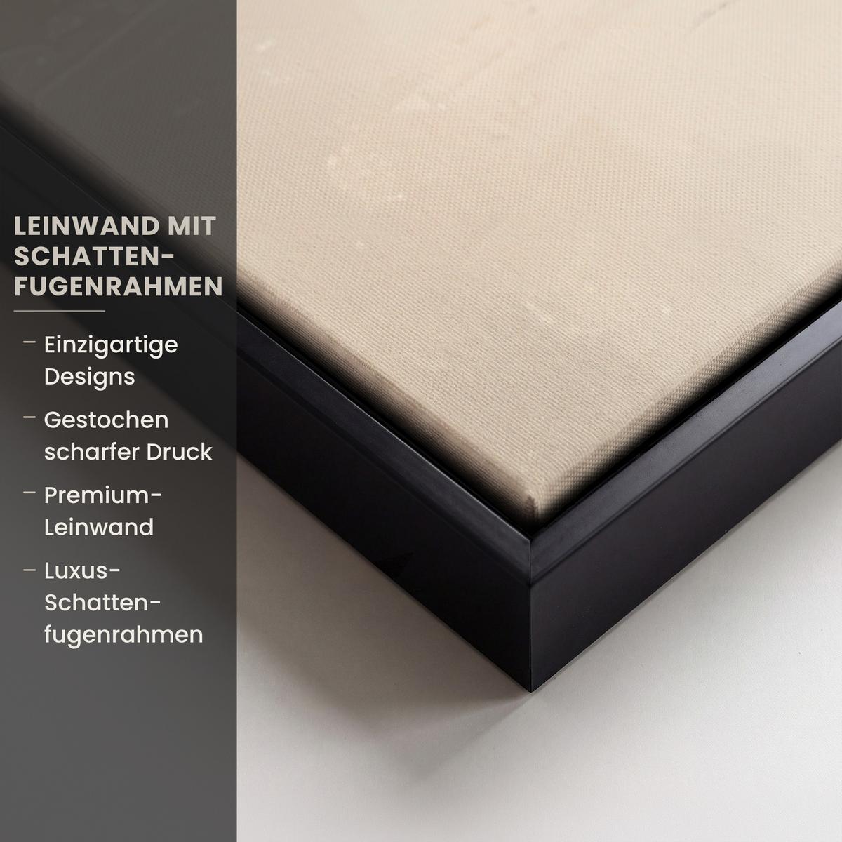 LEINWAND Bilder mit Rahmen - Weihnachten - Weihnachtsbaum - Schnee - Kunst - 100x150 - Champagner, Textil (100/150cm) - MuchoWow