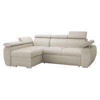 ECKSOFA Boston Mini, Seite: Links - LC+2R - Chromfarben/Mokka, Holz/Textil (255/170cm) - MIRJAN24