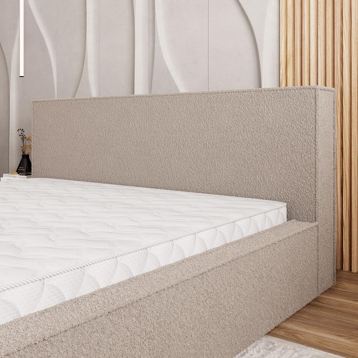 POLSTERBETT CELORA 180x200 cm mit Bettkästen - Beige - Beige, Holz (180/200cm) - MASSENO