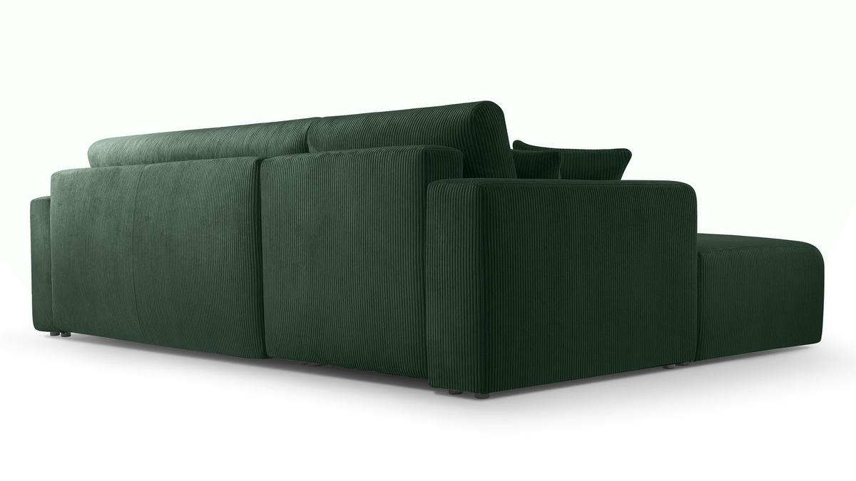 ECKSOFA L Form Catea Dunkelgrün 279/145/84 cm Links mit Schlaffunktion - Schwarz/Grün, Kunststoff/Textil (145/279cm) - AX Living