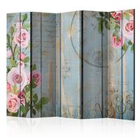 PARAVENT 5-tlg 225x172 cm Rosen Blumen - Multicolor, Holz/Textil (225/172/3cm) - Muralo