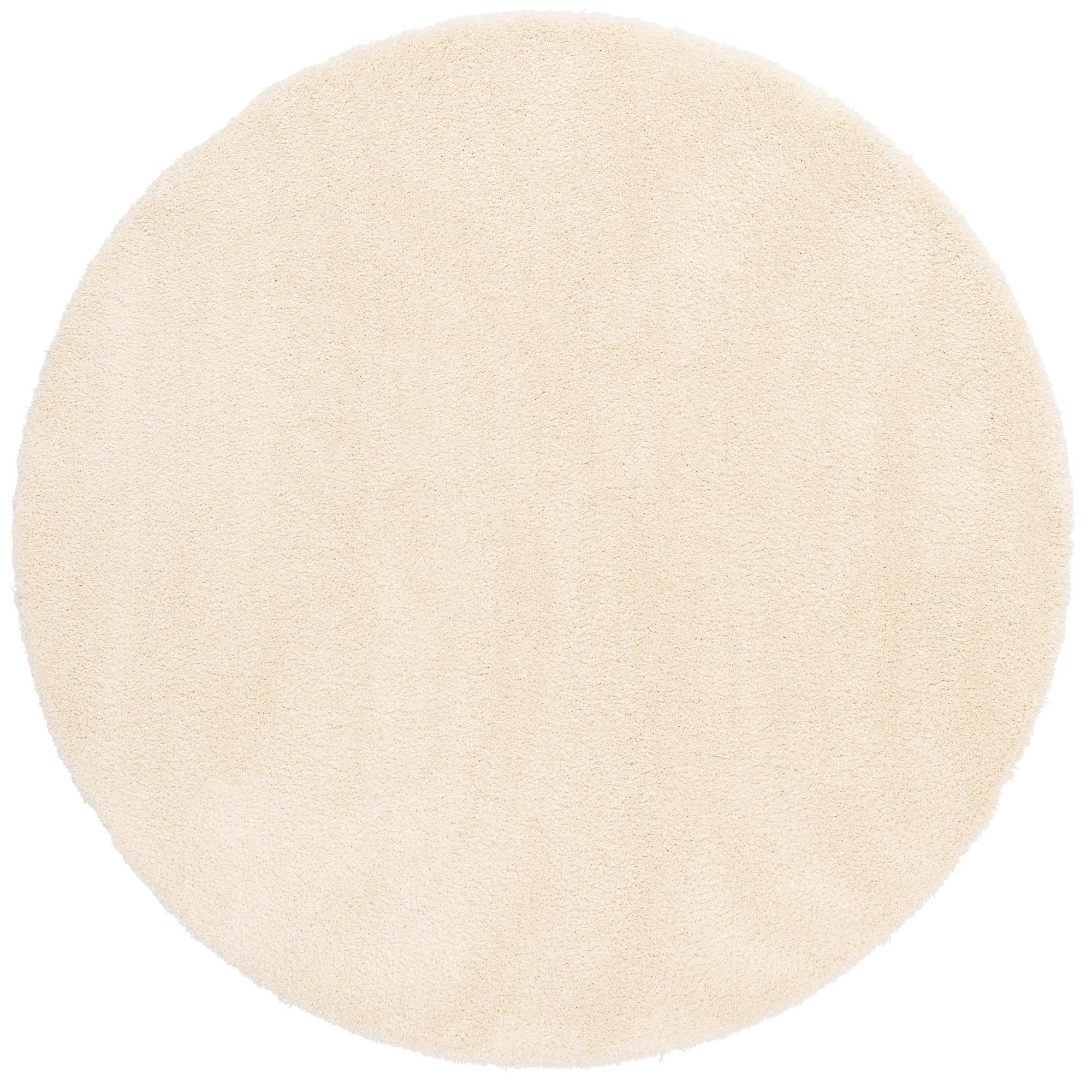 LUXUS HOCHFLOR LANGFLOR TEPPICH HARMONY RUND - Creme, Textil (133/133cm) - Snapstyle
