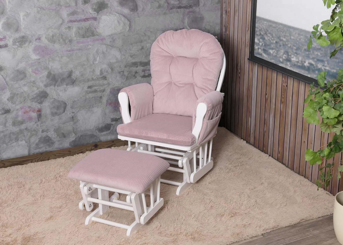RELAXSESSEL Altrosa, Weiß - Altrosa/Weiß, Textil (74/103/71cm) - MCW