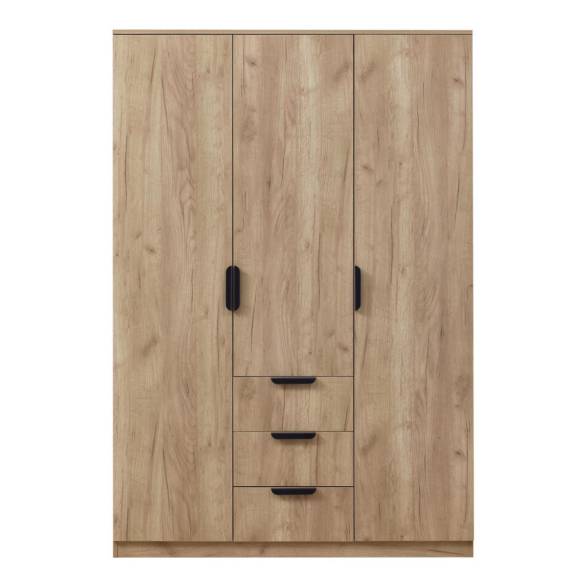 KLEIDERSCHRANK Eiselfing - Eichefarben, Holzwerkstoff (120/176/52cm) - [en.casa]