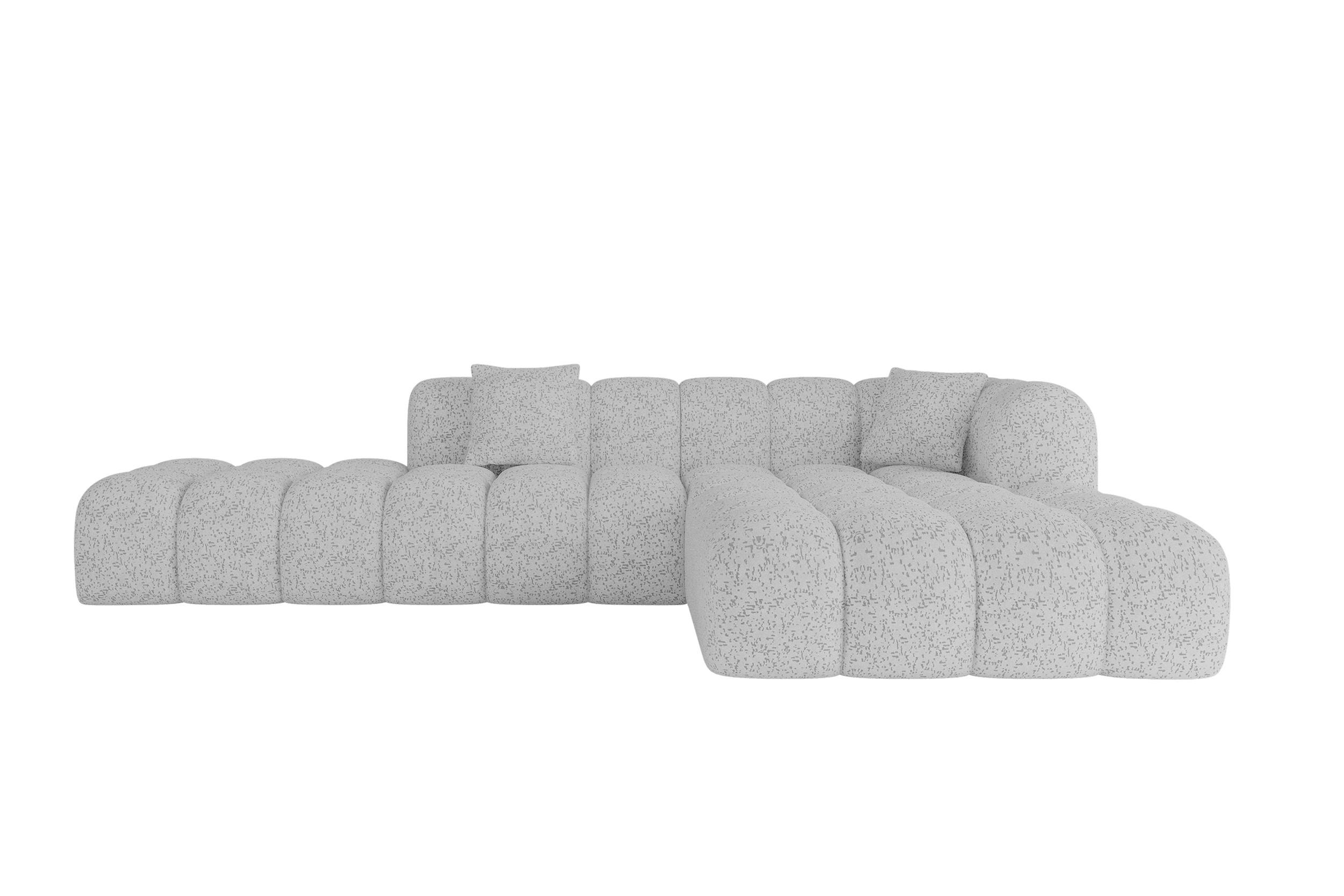 ECKSOFA Ottomane Rechts OLEA-L2 - 289x176x71 cm Grau - Schwarz/Grau, Holzwerkstoff/Kunststoff (289/176cm)