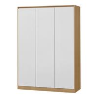 KLEIDERSCHRANK Bastheim - Eichefarben/Weiß, Holzwerkstoff (120/176/52cm) - [en.casa]