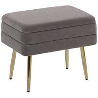 TRUHENBANK Grau Odessa - Goldfarben/Grau, Textil (49/43/34cm) - Beliani