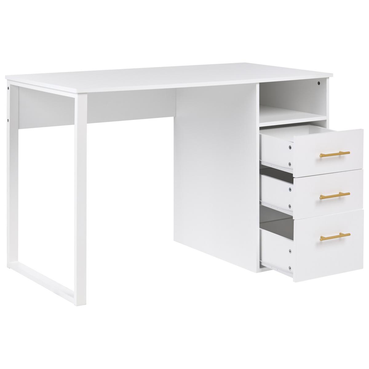 SCHREIBTISCH Weiß 120/60 cm Zerlay - Weiß, Holzwerkstoff (60/120/77cm) - Beliani