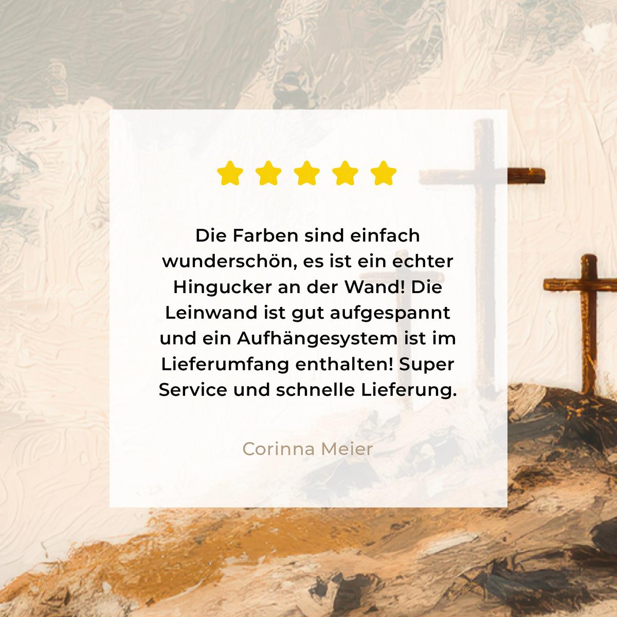 LEINWANDBILD Hügel - Abstrakt - Christentum - Kreuz Deko Wohnzimmer 20x30 cm - Hellgrau, Textil (20/30cm) - MuchoWow