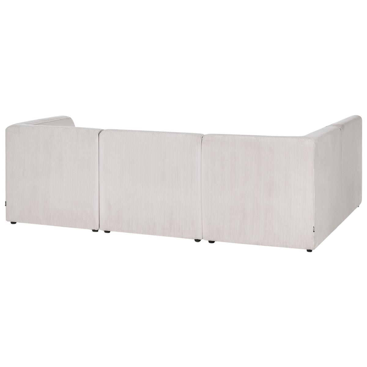 ECKSOFA Modul 4-Sitzer rechtsseitig Beige Cord Lemvig - Beige, Textil (250/166cm) - Beliani