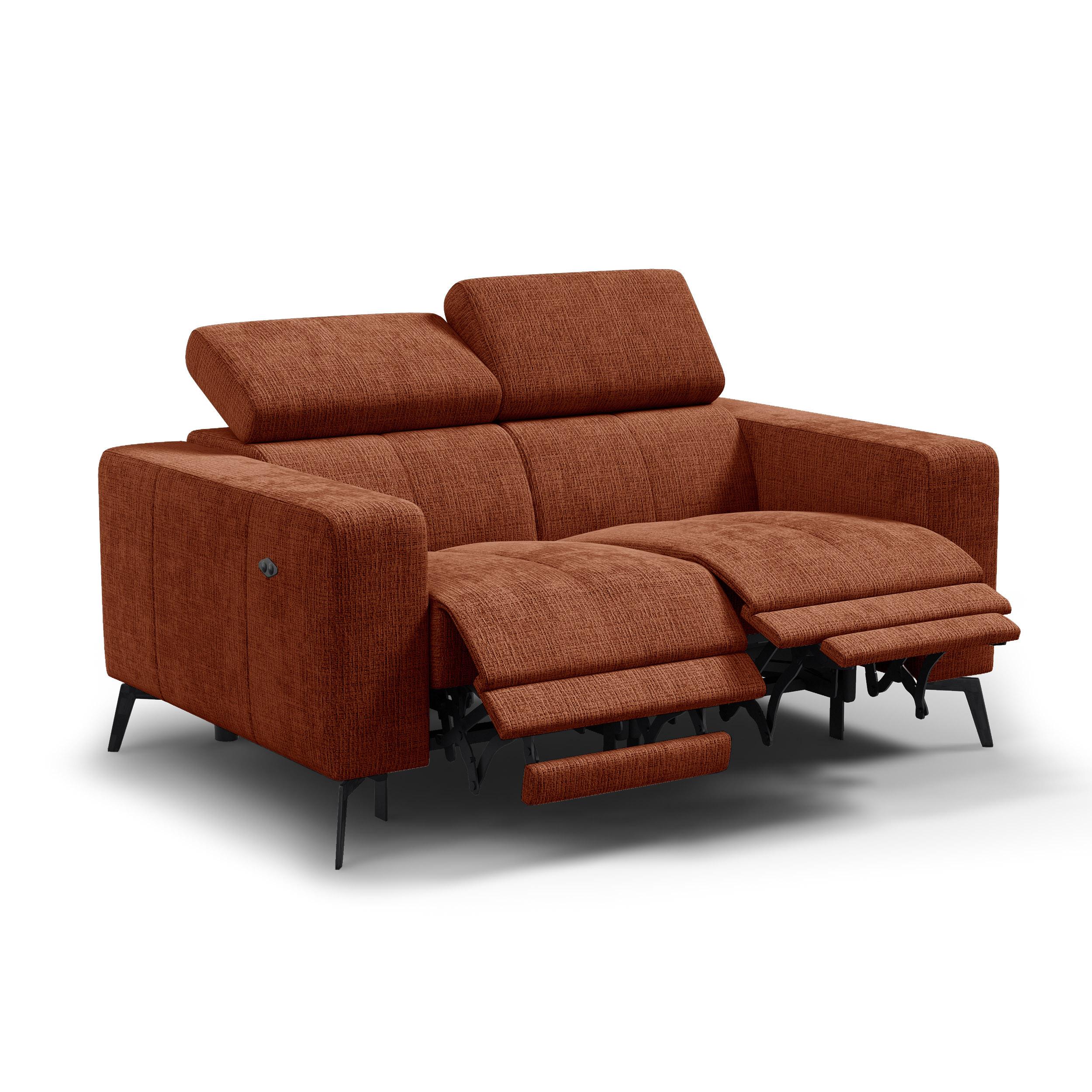 RELAXSOFA MORELLO 2-Sitzer, rostrot, 2 x Relax Zero Gravity - Orange, Holz/Textil (164/82/103cm) - Wozimo