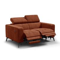 RELAXSOFA MORELLO 2-Sitzer, rostrot, 2 x Relax Zero Gravity - Orange, Holz/Textil (164/82/103cm) - Wozimo