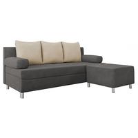 SCHLAFSOFA Dover mit Polsterhocker - Chromfarben/Dunkelgrau, Holz/Kunststoff (192/86/80cm) - MIRJAN24