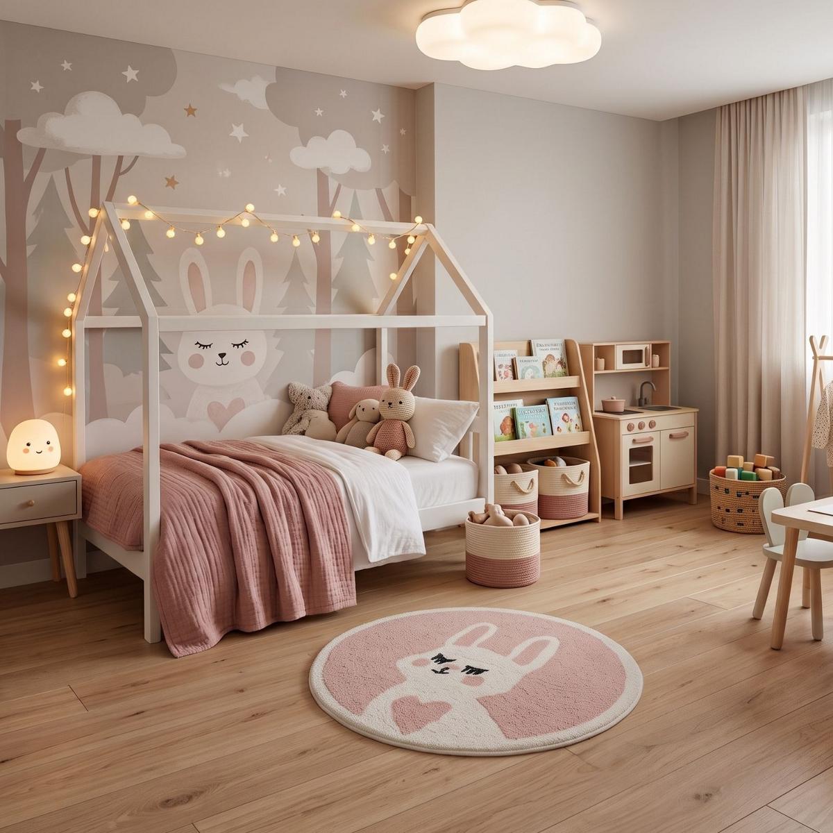 BADTEPPICH Hase, rund 60 cm, rosa, 100 % Baumwolle - Pink, Textil (60/60cm) - Homescapes