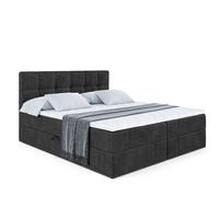BOXBETT mit Matratze H3 und Lattenrost - MARCE - 140 x 200 cm - Schwarz - Schwarz, Holzwerkstoff (140/200cm) - ALTDECOR