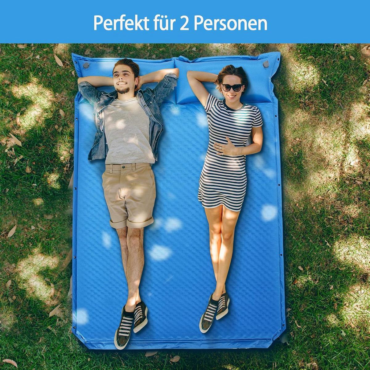 CAMPING MATTRESS Blau - Blau, Textil - COSTWAY