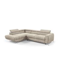 ECKSOFA Marios Mit Schlaffunktion - Beige, Holzwerkstoff/Textil (260/202cm) - Fun Möbel