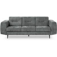 SOFA Venezia 3-Sitzer mit Metallbeinen, dunkelgrau, 233 cm - Dunkelgrau/Schwarz, Holzwerkstoff/Metall (223/85/94cm) - Beautysofa