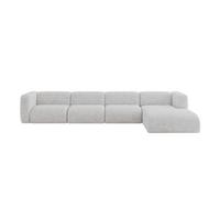 ECKSOFA Ottomane Rechts MIRA-L3 409x179x70 Grau Velours - Schwarz/Grau, Holzwerkstoff/Kunststoff (409/179cm) - ALTDECOR