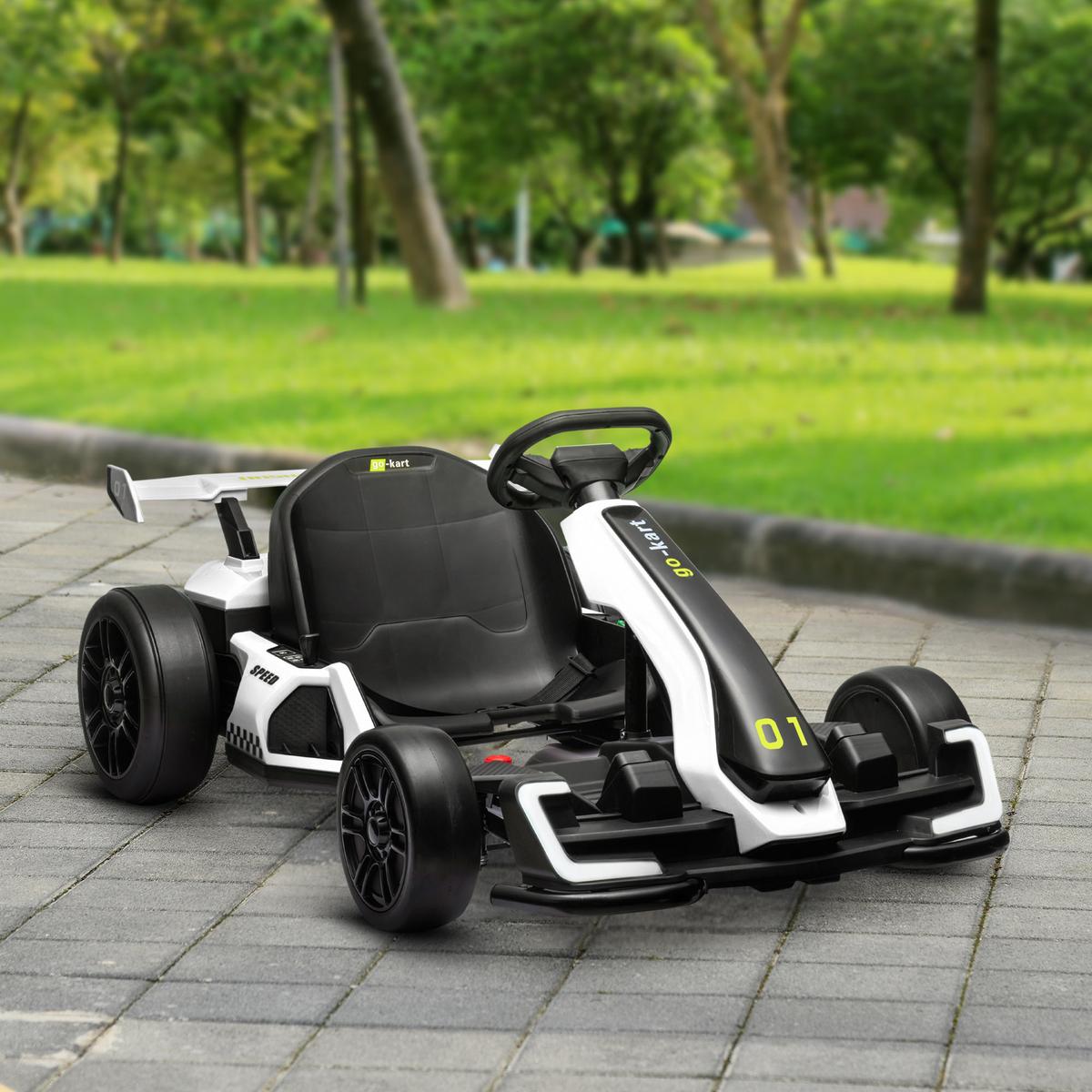 KINDER-DRIFT-KART Kunststoff Metall Weiß - Weiß, Kunststoff (120/76/53.5cm) - HOMCOM